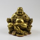 Buddha auf Drachenthron, goldfarben patiniert