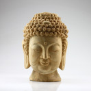 Buddha-Kopf, Holzskulptur Buddha Amitabha Statue