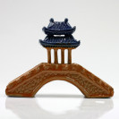 Asiatische Pavillonbrücke, Pflanzendeko Bonsai-Keramik (XL)