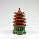 Chinesische Keramik-Pagode quadratisch, Bonsai Garten-Deko (XL)