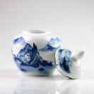 Chinesische Teedose Porzellan mit Aromaverschluß, Teeurne (groß)