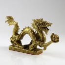 Chinesischer Feng-Shui Drache Long Messing Figur groß