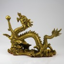 Chinesischer Drache Long Messing Skulptur, Feng-Shui Drache groß 4 kg