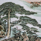 Stickbild "Kiefer im Morgennebel", Huang Shan