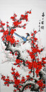 Chinesisches Bild "Pflaumenblüte", asiatisches Rollbild groß