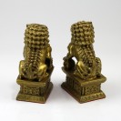 Fu-Hunde / Wächterlöwen Messing-Figuren, Tempelwächter