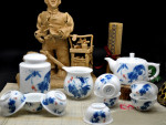 Teeservice Porzellan "Der Hahn", chinesisches Tierkreiszeichen, Teezeremonie
