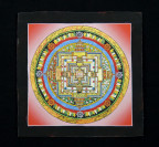 Thangka, Kalachakra Mandala, rot mit schwarzer Umrandung
