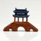 Chinesische Brücke mit Pavillon, Bonsai-Deko