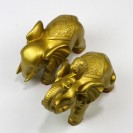 Elefanten-Paar Messing-Figuren goldfarben