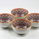 Reisschüssel-Set 4-teilig, dekorative Dessertschalen aus Porzellan