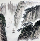 Chen Zhengming "Schiffe in den Schluchten des Yangtse", chinesische Malerei