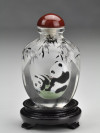 Snuff Bottle "Pandas im Bambuswald" (viereckig)