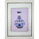 Stickbild "Ming-Vase mit Blumenornamenten"