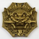 Zierbeschlag Messing Wächterlöwe, asiatischer Möbelbeschlag