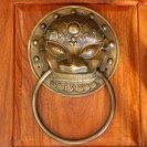 Türklopfer Messing Löwe, original großer Türring ⌀ 19 cm, Vintage-Stil
