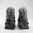 Steinfiguren Wächterlöwen Paar Tempelwächter, Fu-Hunde aus Stein Feng Shui Schutzlöwen
