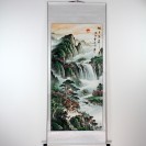 Wandbild "Wasserfall mit Bergdorf"