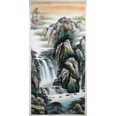 Chinesische Malerei "Wasserspiel", asiatische Landschaftsmalerei