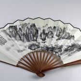 Wandfächer, chinesischer Klapp-Fächer "Berglandschaft"