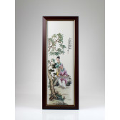Chinesisches Wandbild "Zitherspiel", Porzellanbild Vier Künste