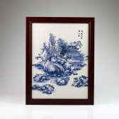 Chinesisches Porzellanbild "Palast im Winterzauber", Wandbild Keramik