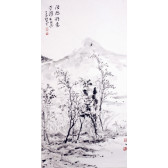 Chinesische Malerei "Dämmerung", Tuschezeichnung Qian Chuanbing