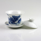 Gaiwan "Mut und Beständigkeit", chinesische Teetasse mit Deckel, Sammlertasse