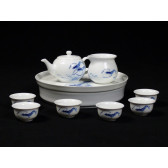 Teeservice "Flusskrebse", chinesisches Porzellan-Teeservice, handbemalt