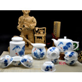 Teeservice Porzellan "Der Hahn", chinesisches Tierkreiszeichen, Teezeremonie