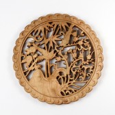 Wandornament Holz "Die Vier Edlen", chinesisches Holzbild