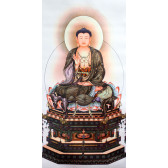 Stoffbild "Amitabha Buddha", chinesisches Rollbild aus Stoff