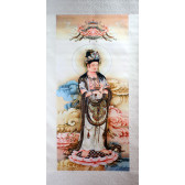 Stoffbild Guanyin "Kuan Yin", buddhistisches Rollbild aus Stoff