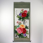 Wandbild "Pfingstrose", asiatisches Rollbild (Hängerolle)