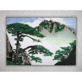 Stickbild "Kiefer im Huang Shan Nebel"