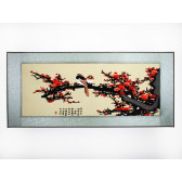 Stickbild "Vogelpaar in der Pflaumenblüte"