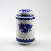 Porzellan-Teedose groß, chinesische Teedose mit Reiskornmuster