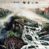 Tuschezeichnung "Herbstfarben", chinesische Malerei (groß)