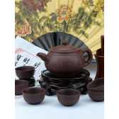 Yixing Teeservice "Stilvoll", Fang Gu Yixing Teekanne aus Ton