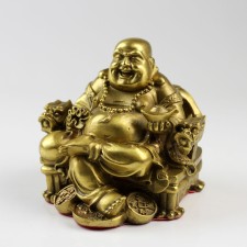 Buddha, Glücksbuddha Messing, Buddha Skulptur