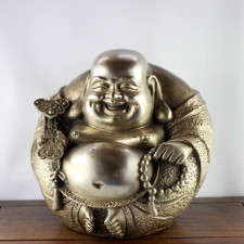 Glücksbuddha, Maitreya Buddha Figur groß 19 cm