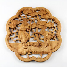 handbemalt Holz Handfächer "Blütenpracht" Holzfächer chinesischer Fächer 