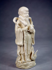 Porzellanfigur Glücksgott Shou Xing - Sanxing - Blanc de Chine