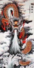 Rollbild Drache, chinesische Malerei 