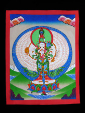Thangka, Avalokiteshvara mit tausend Armen (Bodhisattva)