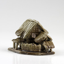 Bonsai-Figur "Bambushütte", chinesische Keramik-Deko