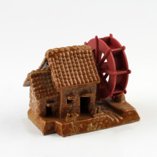 Keramikfigur "Bauernhaus mit Wasserrad"