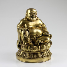 Buddha "Erleuchtung", Glücksbuddha Messing