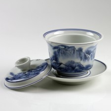 Gaiwan, Deckeltasse blau-weiß, Gaibei