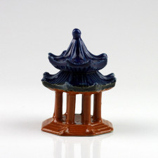 Bonsai-Deko chinesischer Pavillon, Keramikfigur